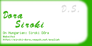 dora siroki business card