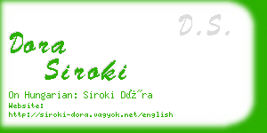 dora siroki business card